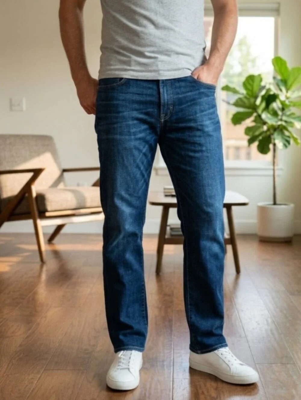 🔥Lucky Brand Classic Men's Dark Blue Straight-Leg Jeans Sz 36x32